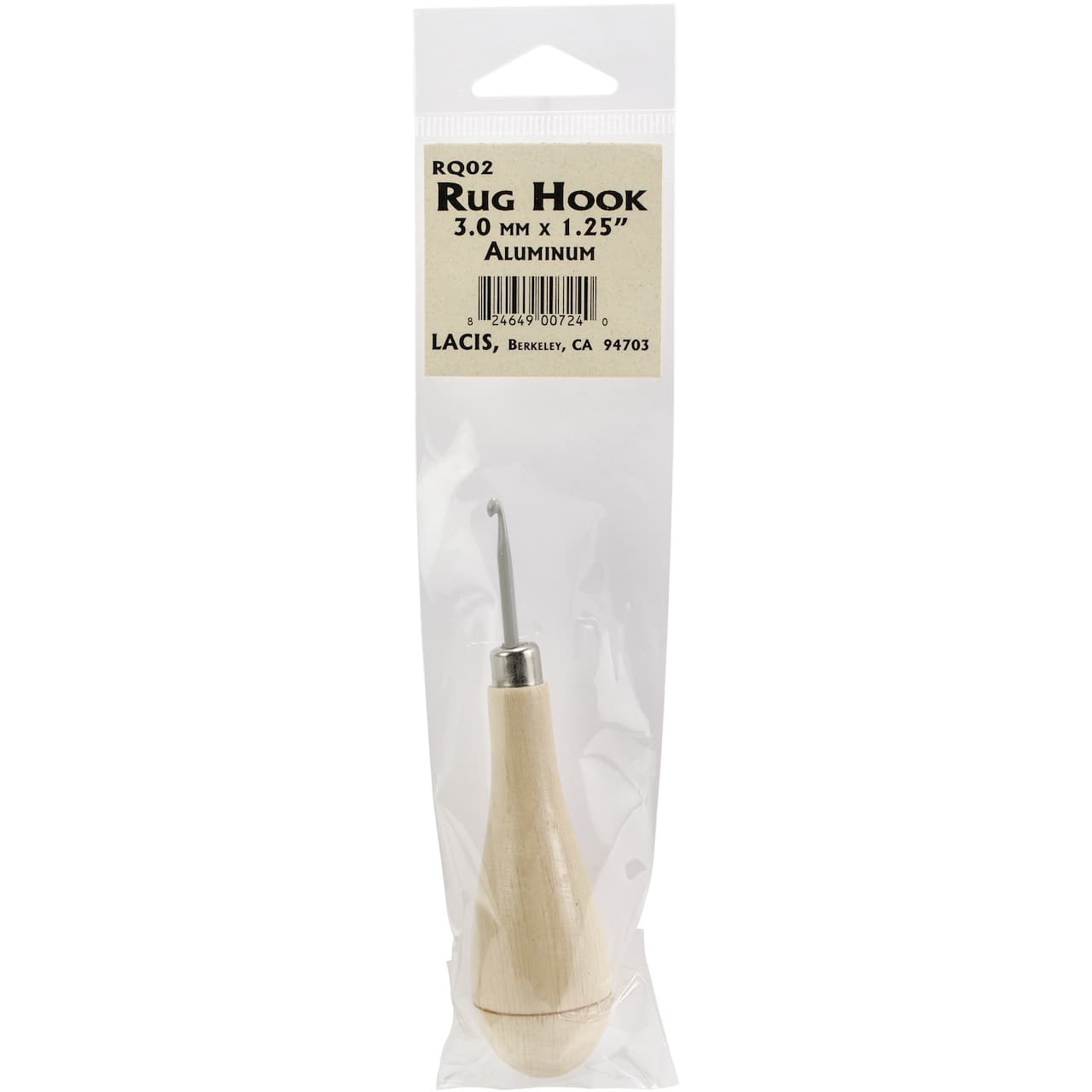 Lacis 3mm Punch Needle Rug Hook with Wood Handle